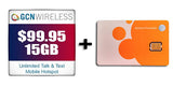 GCN Wireless Unlimited Talk and Text with 15GB of LTE Data Powered by AT&T