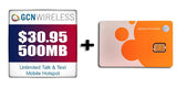 GCN Wireless Unlimited Talk and Text with 500MB of LTE Data Powered by AT&T