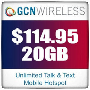GCN Wireless Unlimited Talk and Text with 20GB of LTE Data Powered by AT&T