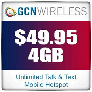GCN Wireless Unlimited Talk and Text with 4GB of LTE Data Powered by AT&T